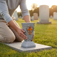 Grave Flower Vase Live and Artificial Flowers Resin Cemetery Vase