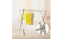 Foldable Clothes Drying Rack Telescopic Laundry Drying Rack Adjustable Clothes Airer Rust-Resistant for Balcony