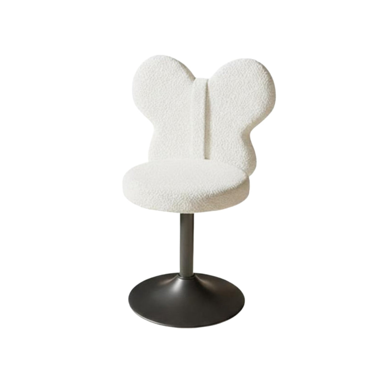 Round plush Stool rotate Function Makeup Chair Easy Assembly for Walk-in Closet