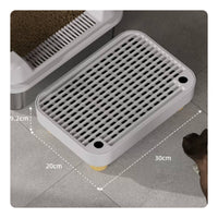 Litter Box Step with Wooden Legs Slatted Litter Box Step with Wooden Feet