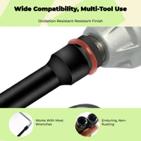 Drive Socket, Extended Thin Wall, High Strength, Hardened, Power Wrench Accessory for wiring Repair and Maintenance, Compatible with Multiple Sizes