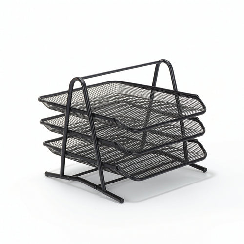 Desk Organizer with Pull-out Trays Freestanding Paper Tray Space-Saving