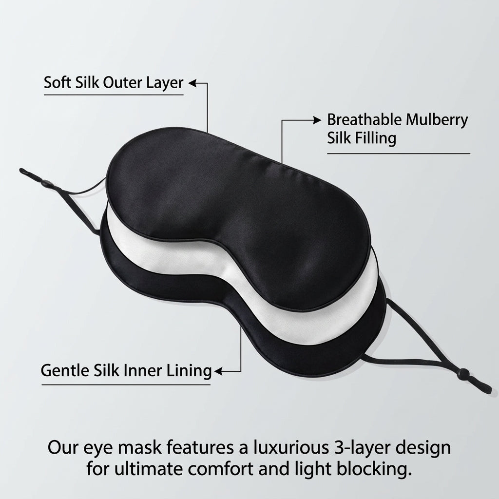 Eye for Sleeping, Lightweight Embroidered Cover with Loops, Blindfold for Adults Travel
