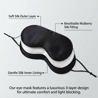Eye for Sleeping, Lightweight Embroidered Cover with Loops, Blindfold for Adults Travel