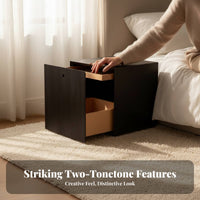 Slim Side Table Minimalist Design Box-Frame End Table Hidden Storage Modern aesthetic for Apartment Dwellers, Students