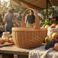 Carry Basket Open Top Wicker Storage Basket Tall Handle