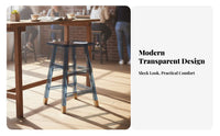 Transparent High Stool Easy to Clean Transparent High Chair Armless for Adults