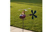Helicopter Weathervane with Chicken Decorative for Garden, Yard, Homeowners