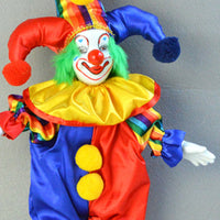 Ceramic Clown Doll Detailed Design Handmade Jester Doll Adjustable Posing