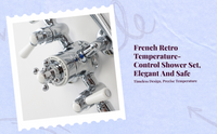 Temperature-regulated Brass Shower Faucet Set, Wall-Mounted, double Control, High Pressure, Bathroom Shower System
