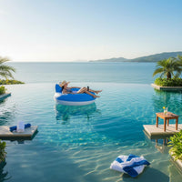 Electric Floating Chair Circular-Shaped Inflatable Pool Recliner Hollow Middle