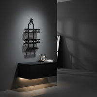 No-Tools-Needed Washroom Shelf Space-Saving Wall Shelf Easy to Clean No Drill Washroom Rack for Vanity