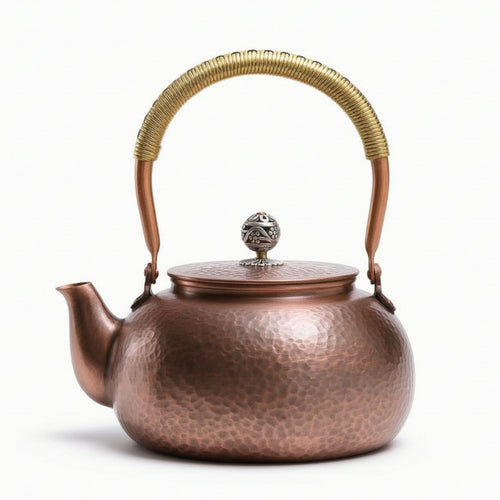 Copper Teapot Retro Hammered Teapot Removable