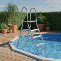 Stainless Steel Double-Sided Pool Ladder Sturdy Pool Ladder with Handrails Stable Wide for Above Ground Pools