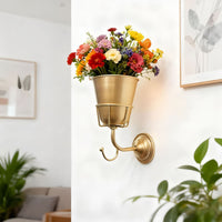 Iron Art Lantern Wall-Mounted Flower Pot, Outdoor Wall Hanging Planter, Garden Balcony Decor