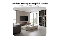Contemporary Television Cabinet Coffee Table Set Construction Minimalist Media Console Rounded Corner Design Low Profile TV Stand with Storage
