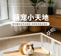 荷兰猪休闲木质平台大空间兔子休息平台爬梯悬空木台豚鼠蜜袋鼯