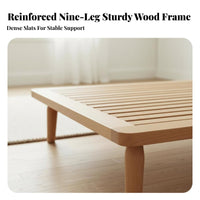 Headboardless Slat Bed Frame Modern Minimalist Design Bedroom Furniture Nordic design Mattress Foundation for Minimalists, Renters, Guest Room