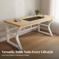 Study Desk Spacious Desktop Double Workstation Desk Sturdy Construction Home Office Workstation for Couples, Professionals, Bedroom, Game Room