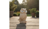 Owls Statue with Lighted Eyes Cute Animal ornament Enchanting Garden Ornament for Gardeners