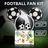 international tournament Fan Headband Accessories Set for Adults, 3 Piece with Earrings and Stickers, Football Hairband for Sports Events