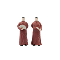 Miniature Figure Pair Painted Display Doll Compact Scale Model for Dioramas, Scene Decoration