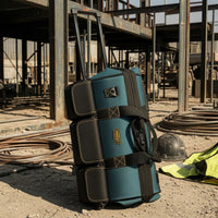 Rolling Tool Bag Telescopic Handle Wheeled Tool Bag Contrast Stitching Flap Pockets