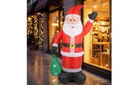 Inflatable Santa with Sack Outdoor Santa Father Christmas with Present Sack Yard Decor Giant Waving for Lawn, Porch