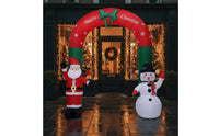 Christmas Inflatable Arch Festive Christmas Arch with Santa and Snowman Large Stable for Yard, Courtyard