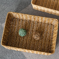 仿藤编收纳筐北欧风客厅茶几杂物篮杂志筐厨房蔬菜水果收纳篮