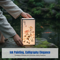 Chinese Calligraphy Lantern, Watercolor Landscape Hanging Light, Outdoor Decoration, Handheld, Random Design