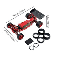 1/24 Scale RC Mini Racer Chassis Carbon Fiber Wing Metal Upgrade Chassis Frame Wear Resistant Remote Control Car Frame Kit  for WLtoys