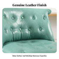 Stateside Country Aesthetic Button-Tufted Wooden Settee Vintage Design Button-Tufted Settee Retro aesthetic Sofa Space Saving for Apartment Dwellers, Business Owners, Interior Designers, Coffee Shop, Retail boutique, Living Room, Office Waiting Area