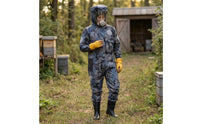 Bee Suit with Hood One-Piece Beekeeping Suit with Gloves Professional for Colony Inspection