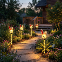 Solar Easter Outdoor Light Weather Resistant Solar Easter Lights Waterproof LED Bunny Garden Stakes for Homeowners, Families, Lawn, Flowerbed, Patio