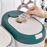 Push Button Flour Canister Large Capacity Rice Storage Container Clear View