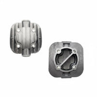 Direct Connect Air Compressor Cylinder Head Metal Body Reciprocating Compressor Head Cooling Fins Valve Plate Gasket for Repair Shop, Workshop