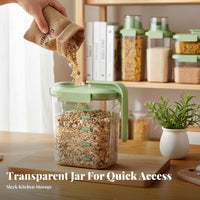 Safe Sealed Grain Dispenser Clear Body Plastic Rice Storage Bin Transparent Design for Kitchen Countertop