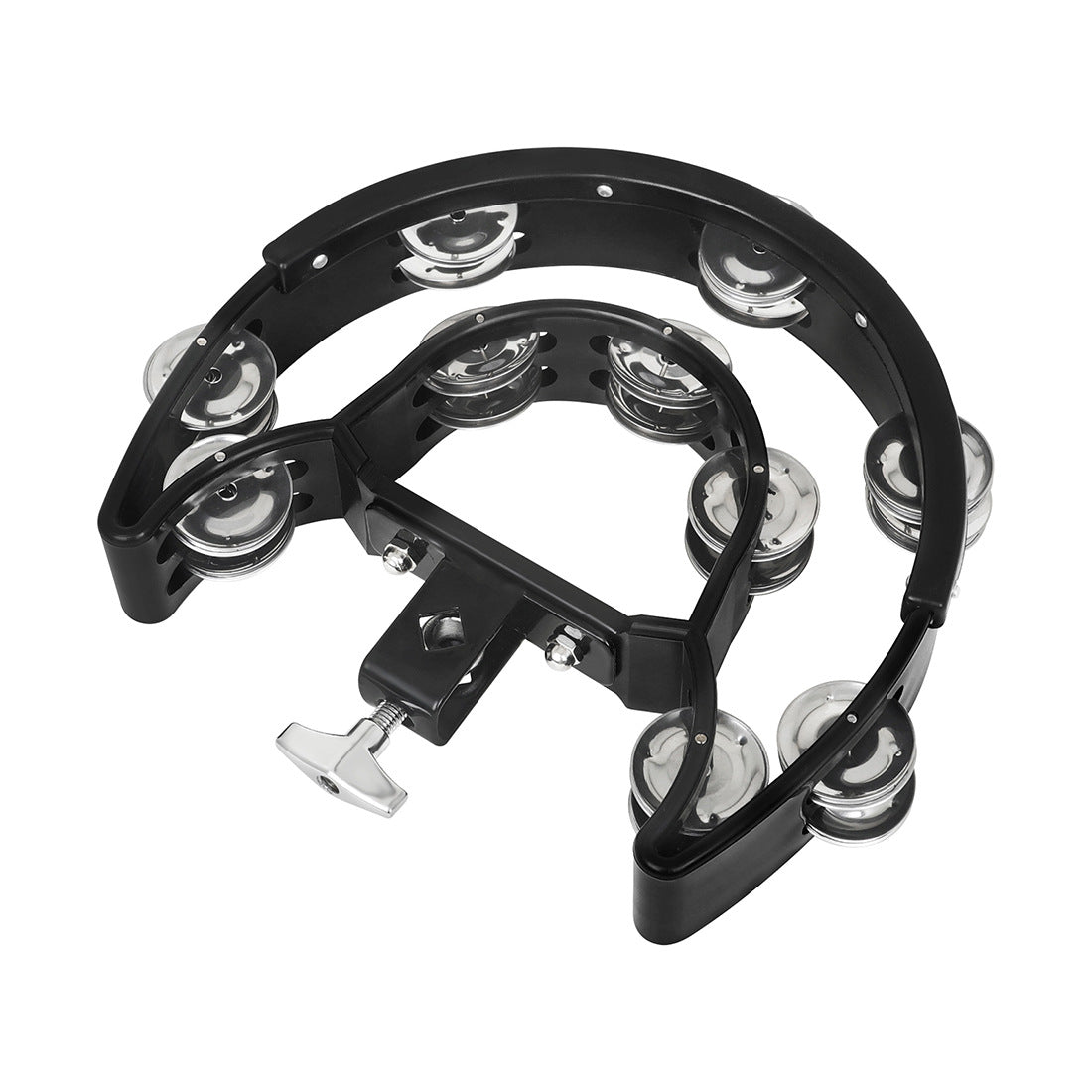 Clampable Tambourine with Mounting Bracket for Drum Set