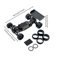 1/24 Scale RC Mini Racer Chassis Carbon Fiber Wing Metal Upgrade Chassis Frame Wear Resistant Remote Control Car Frame Kit  for WLtoys
