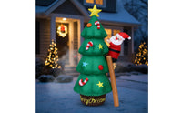 Inflate Inflatable Christmas Tree with Santa Giant Inflatable Christmas Tree Built-in Fan Outdoor Decoration Quick Inflation for Homeowners, Families, Yard, Lawn, Garden, Porch