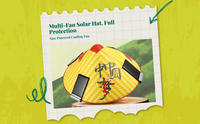 Solar Fan Hat, Wide Brim, Waterproof, Outdoor Cooling