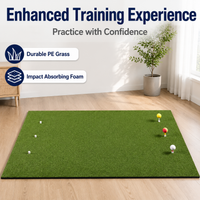 Portable Sports Hitting Mat, 150x90cm Indoor and Outdoor Driving Range Mat, Dense PE Grass Training Aid with High Impact Absorption