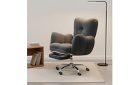Thickly Padded Reclining Desk Chair Adjustable Backrest Cushioned Computer Chair High Back Office Furniture Ergonomic for Students, Gamers, Dorm Room, Bedroom