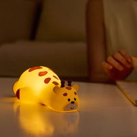 Giraffe Night Light Tap Control Rechargeable Bedside Lamp Timer Function
