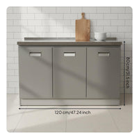 Stainless Steel Kitchen Cabinet Freestanding Storage Sideboard Rust-resistant Easy Clean Design Durable Construction Suitable for Homeowners Pantry Garage
