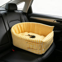 Year-Round Use Dog Car Console Seat Removable Cushion Pet Middle Console Carrier Built-in Safety Leash Car Armrest Pet Seat Easy to Clean for Small Dogs, Cats