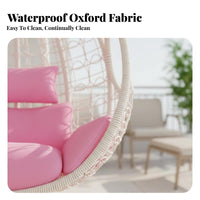 Freestanding Ovoid Chair Wickerdesign Weave Freestanding Enclosed Lounger Plush Paddinging All-Weather for Balcony, Garden
