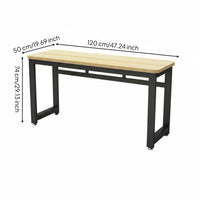 Classroom Table and Stool Set Rounded Corners Double Pupil Study Desk Stable Construction 2 Person Student Desk with Shelf for Home Office, Playroom