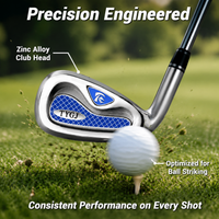 Golf Club Set, Half Set Golf Set for Beginner Golfers, 4 Piece Golf Set with Steel Shafts, Polished Silver Alloy Clubs